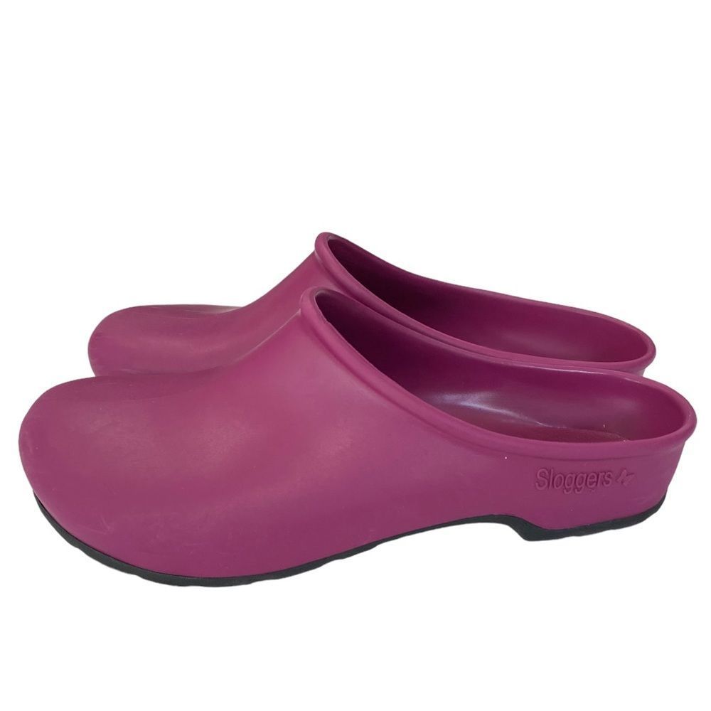 Sloggers Waterproof Premium Outdoor Slip On Rain/Garden shoes in wine Size 7